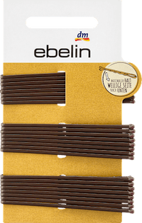 Haarschuivers lang bruin, 24 stuks