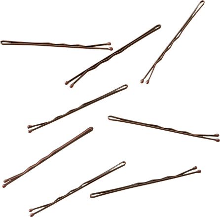 Haarschuivers lang bruin, 24 stuks