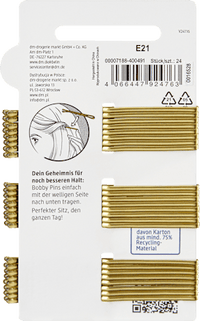 ebelin Haarschieber lang, Gold-Optik, 24 St