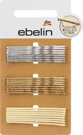 Lange haarspeldjes met glitter in zilver, roségoud &amp; goud, 24 stuks