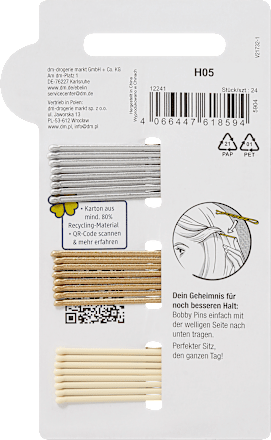 Lange haarspeldjes met glitter in zilver, roségoud &amp; goud, 24 stuks