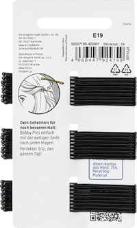 Haarschieber lang, schwarz, 24 St