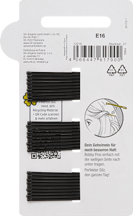 Haarspeld midi zwart, 27 stuks