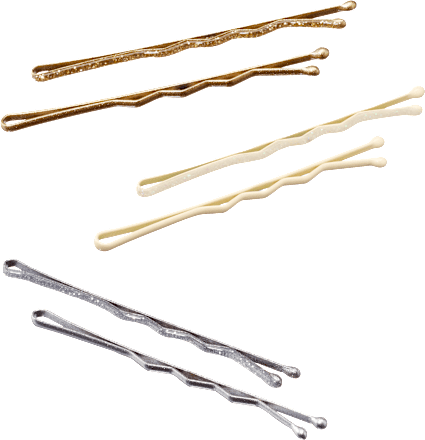 Haarschieber mit Glitzer, Silber-/Roségold-& Goldoptik, 24 St