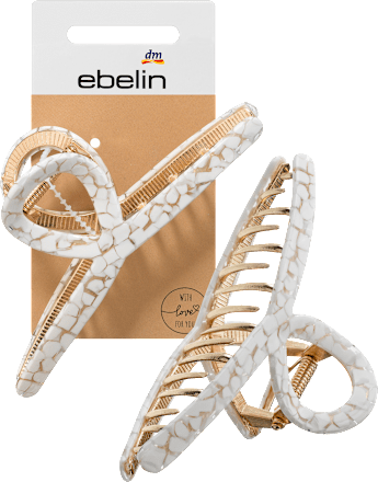 Haarclip wit/gouden look, 1 stuk