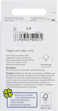 Halskette 925 Silber mit Herz-Anhänger, 1 St