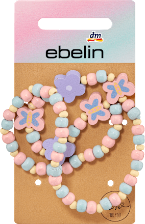 Ketting houten kralen bloem &amp; vlinder, 1 stuk