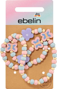 Ketting houten kralen bloem &amp; vlinder, 1 stuk