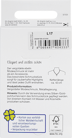Halskette vergoldet mit Blumenprint, 1 St