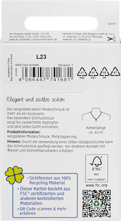 Vergulde ketting met parel, 1 stuk