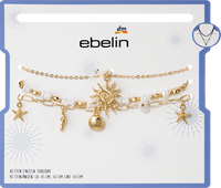 ebelin Halsketten maritim mit Perlen, Gold-Optik, 3 St