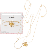 ebelin Halsketten mit Blume & Perlen, 3 St
