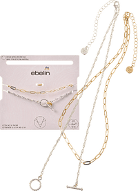 Gerecyclede kettingen, zilver- en goudlook, 2 stuks