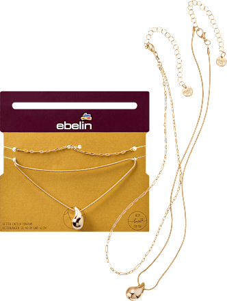 Kettingset druppelvorm, goudlook, 2 stuks