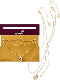 Kettingset druppelvorm, goudlook, 2 stuks