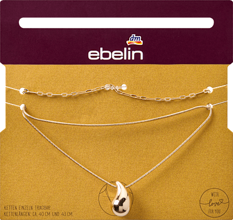 Kettingset druppelvorm, goudlook, 2 stuks