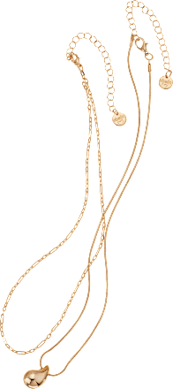 Kettingset druppelvorm, goudlook, 2 stuks