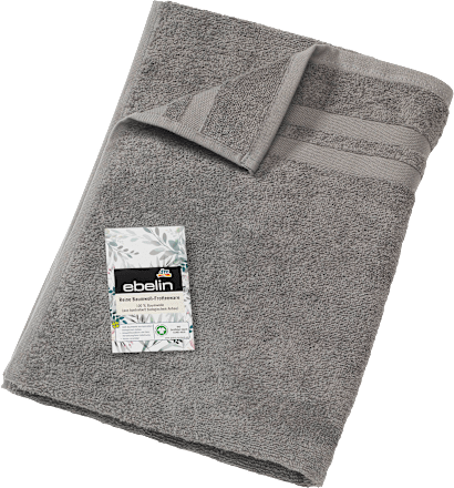 Badstof handdoek grijs 100% katoen GOTS-gecertificeerd, 1 stuk