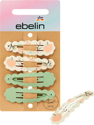 Kinder-Haarclips gewellt Pfirsich, 4 St ebelin