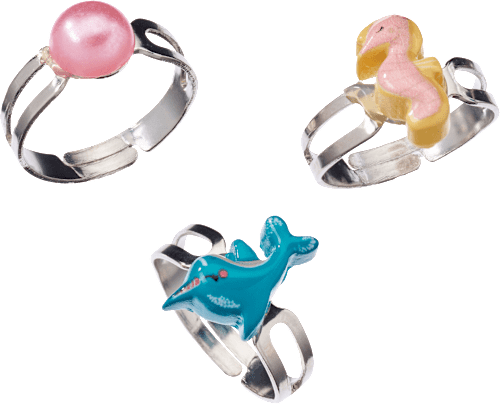 Kinder-Ringset mit verschiedenen Motiven, 3 St