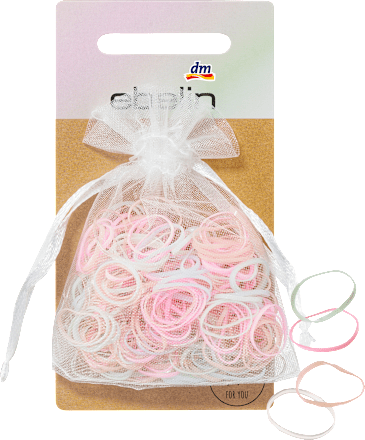 Mini-Haargummis in Organza-Säckchen mehrfarbig, 250 St