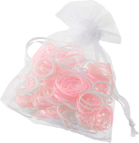 Mini-Haargummis in Organza-Säckchen mehrfarbig, 250 St