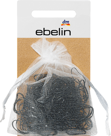 Mini haarelastiekjes in organza zakjes, zwart/bruin, 250 stuks