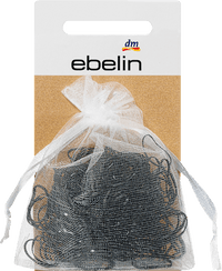 Mini haarelastiekjes in organza zakjes, zwart/bruin, 250 stuks