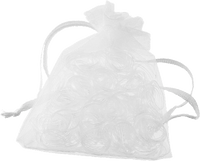 Mini haarelastiekjes in transparante organza zakjes, 250 stuks