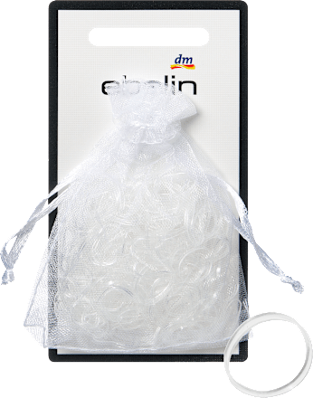 Mini-Haargummis in Organza-Säckchen, transparent, 250 St