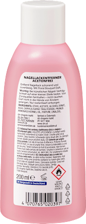 Nagllackentferner Rose acetonfrei, 200 ml