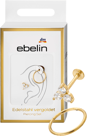 ebelin Ohr-Piercings 316L Stahl, goldfarben, 2 St
