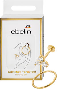 ebelin Ohr-Piercings 316L Stahl, goldfarben, 2 St