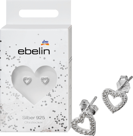 925 zilveren hartvormige oorbellen, 2 stuks