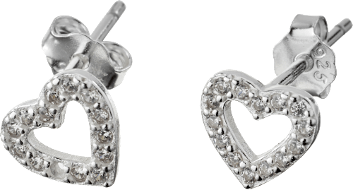 Ohrstecker 925 Silber Herzform, 2 St