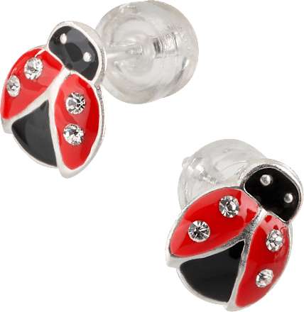 925 zilveren lieveheersbeestje oorbellen, 2 stuks