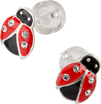 925 zilveren lieveheersbeestje oorbellen, 2 stuks