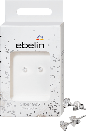 Oorstekers 925 zilver met strass steentjes, 2 stuks