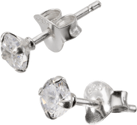 Oorstekers 925 zilver met strass steentjes, 2 stuks
