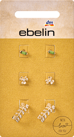 Oorbellen met bloemen, goudlook, 6 stuks