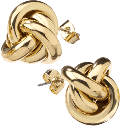 ebelin Ohrstecker Knoten, Gold-Optik, 2 St