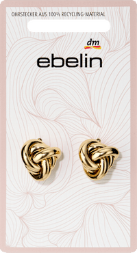 ebelin Ohrstecker Knoten, Gold-Optik, 2 St