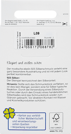 Oorstekers cirkel met strass 925 zilver, 2 stuks