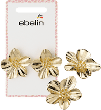 ebelin Ohrstecker mit Blumen, Gold-Optik, 2 St