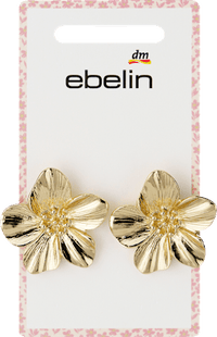 ebelin Ohrstecker mit Blumen, Gold-Optik, 2 St