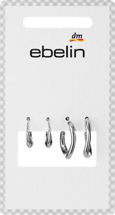 ebelin Ohrstecker organisch, Silber-Optik, 4 St