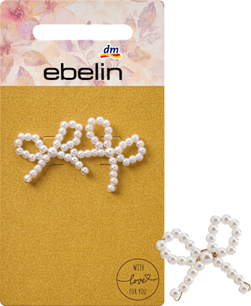 Parel strik oorbellen, 2 stuks