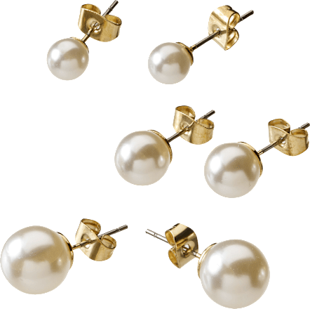 Parel oorbellen, 6 stuks