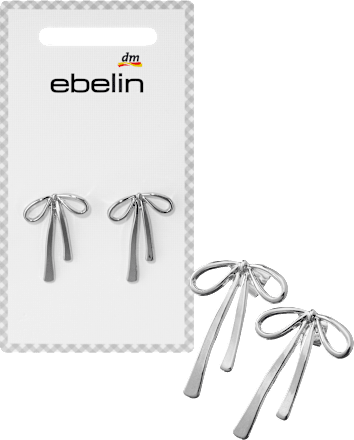 ebelin Ohrstecker Schleifen, Silber-Optik, 2 St