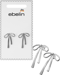 ebelin Ohrstecker Schleifen, Silber-Optik, 2 St
